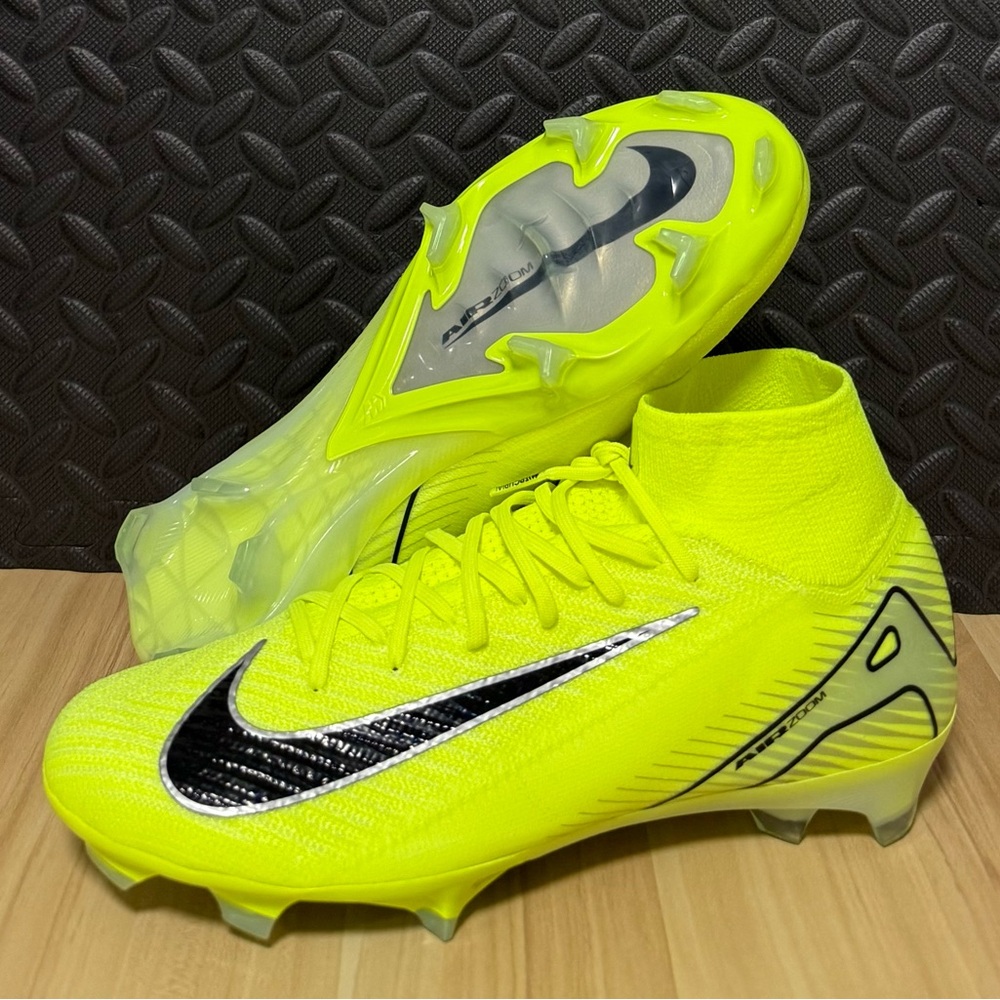 Nike Zoom Superfly 10‎ Elite FG Volt Black Soccer Cleats FQ1454-700 Mens Size 10